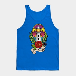 Traditional Cabot Cove Lighthouse Tattoo style Tank Top